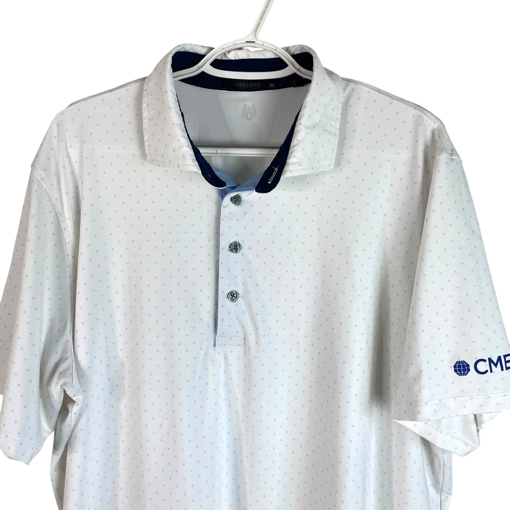 Greyson Mens Performance Golf Polo Shirt XL White Stretch Wicking Polyester